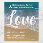 ブルーシービーチ結婚式 ワインラベル (シングルラベル)