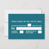 ブルーシービーチ結婚式 出欠カード (裏面)