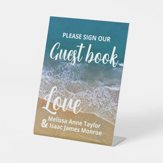 ブルーシービーチ結婚式 台座サイン (正面)