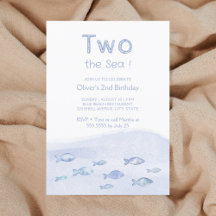 ブルーシーフィッシュボーイの2回目の誕生日の招待状
