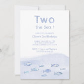 ブルーシーフィッシュボーイの2回目の誕生日の招待状 招待状 (正面)