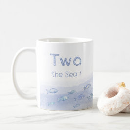ブルーシーフィッシュボーイの2歳の誕生日マグカップ コーヒーマグカップ