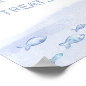 ブルーシーフィッシュ子供の誕生日スイーツ&スイーツ ポスター (角)