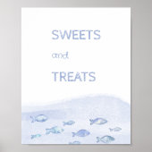 ブルーシーフィッシュ子供の誕生日スイーツ&スイーツ ポスター (正面)