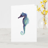 ブルーシーホースデザイン航海の海洋性海馬 カード (黄色い花)