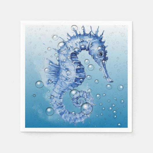 ブルーシーホースナプキンス スタンダードカクテルナプキン (正面)