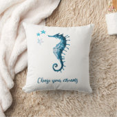 ブルーシーホース感動的引用文aboutドリーム クッション (ブランケット)