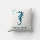 ブルーシーホース感動的引用文aboutドリーム クッション (裏面)