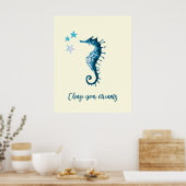 ブルーシーホース感動的引用文aboutドリーム ポスター (キッチン)