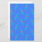 ブルーシーホース模様 便箋 (正面/裏面)