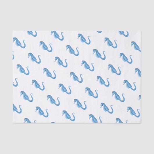 ブルーシーホース航海の沿岸海ビーチ 薄葉紙 (正面)