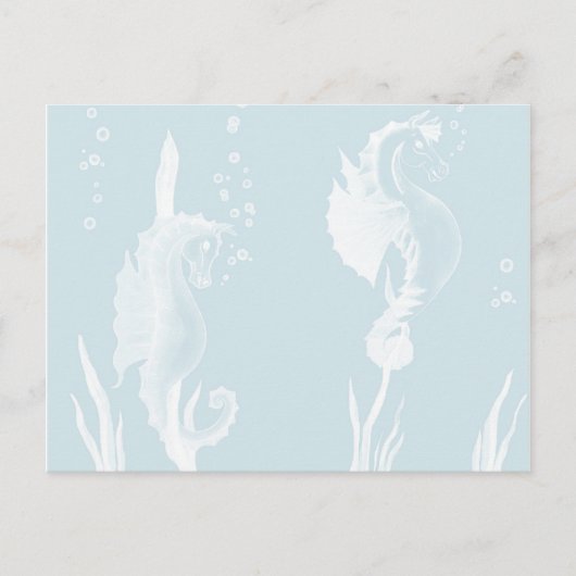 ブルーシーホース&スワールデザイン ポストカード (正面)