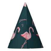 ブルーシームレスパターンのフラミンゴヴィンテージ。 パーティーハット (裏面)