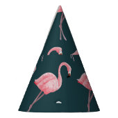 ブルーシームレスパターンのフラミンゴヴィンテージ。 パーティーハット (左)