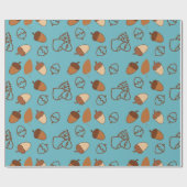 ブルーシームレスラッピング紙ヘーゼルナッツ秋の雰囲気 ラッピングペーパー (フラット)