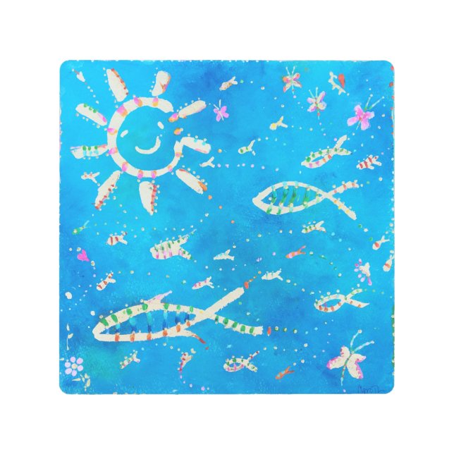 ブルーシーメタルウォールアート メタルプリント (正面)