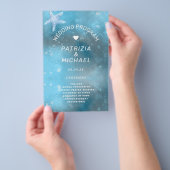 ブルーシーモダンサマー結婚式 プログラム チラシ (ハンドル)