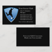 ブルーシールドサッカー選手ビジネステンプレート 名刺 (正面/裏面)