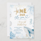 ブルーシーワンダーザシーファースト誕生日 招待状 (正面)