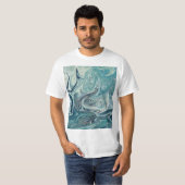 ブルーシー抽象芸術絵画ズ Tシャツ (正面フル)