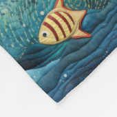 ブルーシー海ビーチヒトデ フリースブランケット (角)