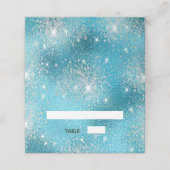 ブルーシー海金属グリッタービーチ結婚式 プレイスカード (外部開封)