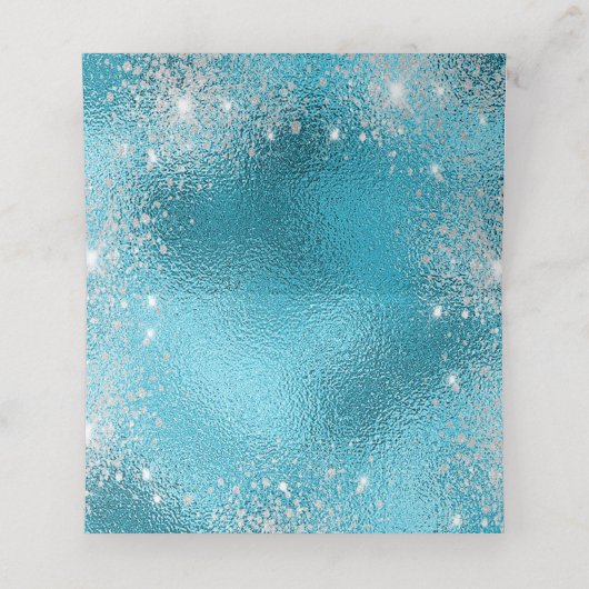 ブルーシー海金属グリッタービーチ結婚式 プレイスカード (内部開封)