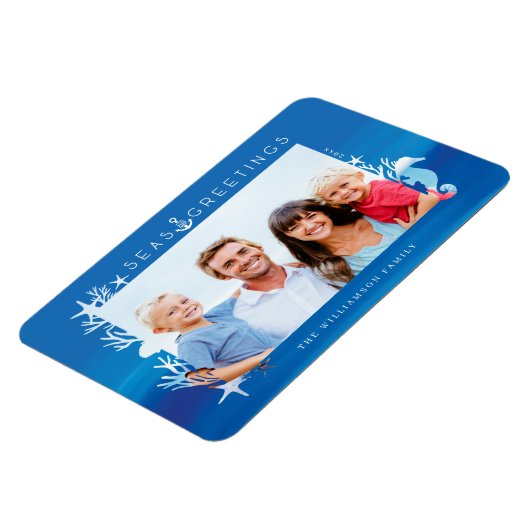 ブルーシー航海の&グリーティング海フォトフレーム マグネット (左側)