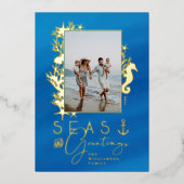ブルーシー航海の&グリーティング海フォトフレーム 箔シーズンカード (正面)