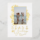 ブルーシー航海の&グリーティング海フォトフレーム 箔シーズンカード (正面)