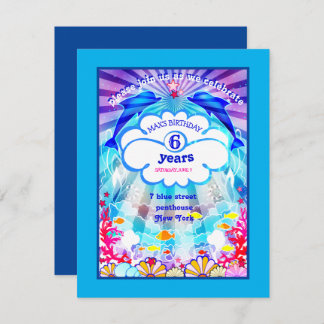 ブルーシー​ワールド​ドルフィンカラル招待状 招待状