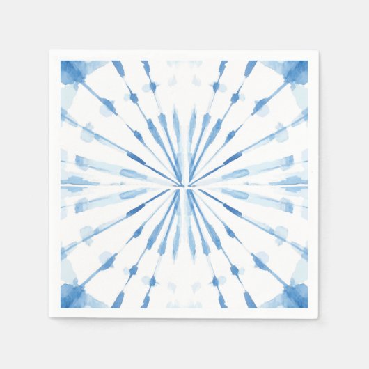 ブルーシ日本のボリ日が差すこと絞り染めパターン スタンダードカクテルナプキン (正面)