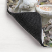 ブルージェイかわいいウサギの鳥フィーダー マウスパッド (コーナー)