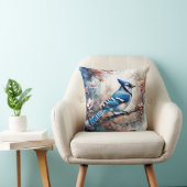 ブルージェイさくらんぼ花の水色 クッション (椅子)