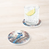 ブルージェイさくらんぼ花の水色 コースター (側面)