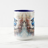 ブルージェイさくらんぼ花の水色 マグカップ (中央)