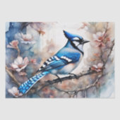 ブルージェイさくらんぼ花の水色 薄葉紙 (正面)