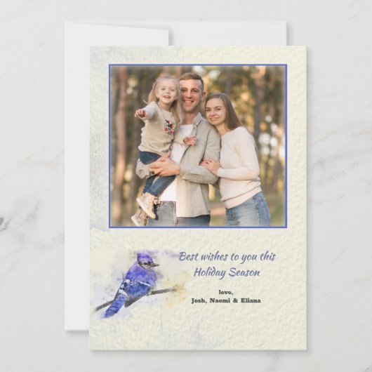 ブルージェイのホリデー フォト カード (正面)