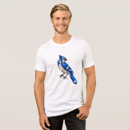 ブルージェイの折り紙 鳥のミニマルペーパーアート トライブレンドＴシャツ