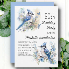 ブルージェイの花春の50歳の誕生日 招待状