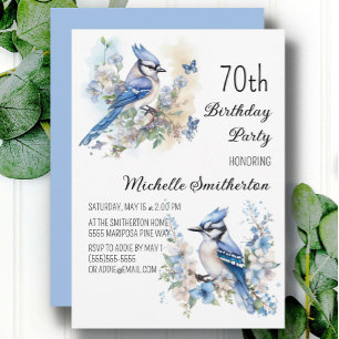 ブルージェイの花春70歳の誕生日 招待状