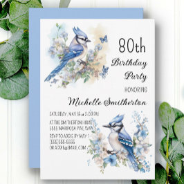 ブルージェイの花 春 80歳の誕生日 招待状