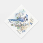 ブルージェイの花 誕生日 名前入り スタンダードランチョンナプキン (角)