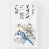ブルージェイの花 誕生日 名前入り 横断幕 (縦)