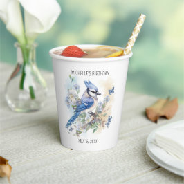 ブルージェイの花 誕生日 名前入り 紙コップ