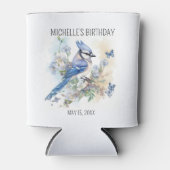 ブルージェイの花 誕生日 名前入り 缶クーラー (正面)