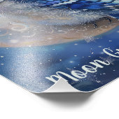 ブルージェイの鳥のベビーは月で眠っている フォトプリント (角)