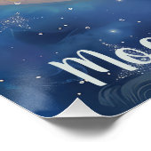 ブルージェイの鳥のベビーは月で眠っている ポスター (コーナー)