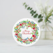 ブルージェイアンドバラズウォーターカラーメリークリスマス シーズンカード (スタンド正面)