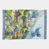 ブルージェイウェイブルージェイズインヘブンリーマウンテンビレッジ キッチンタオル (横)